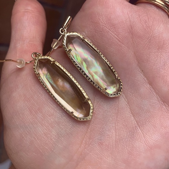 Kendra Scott Layla earrings brown mother of pearl